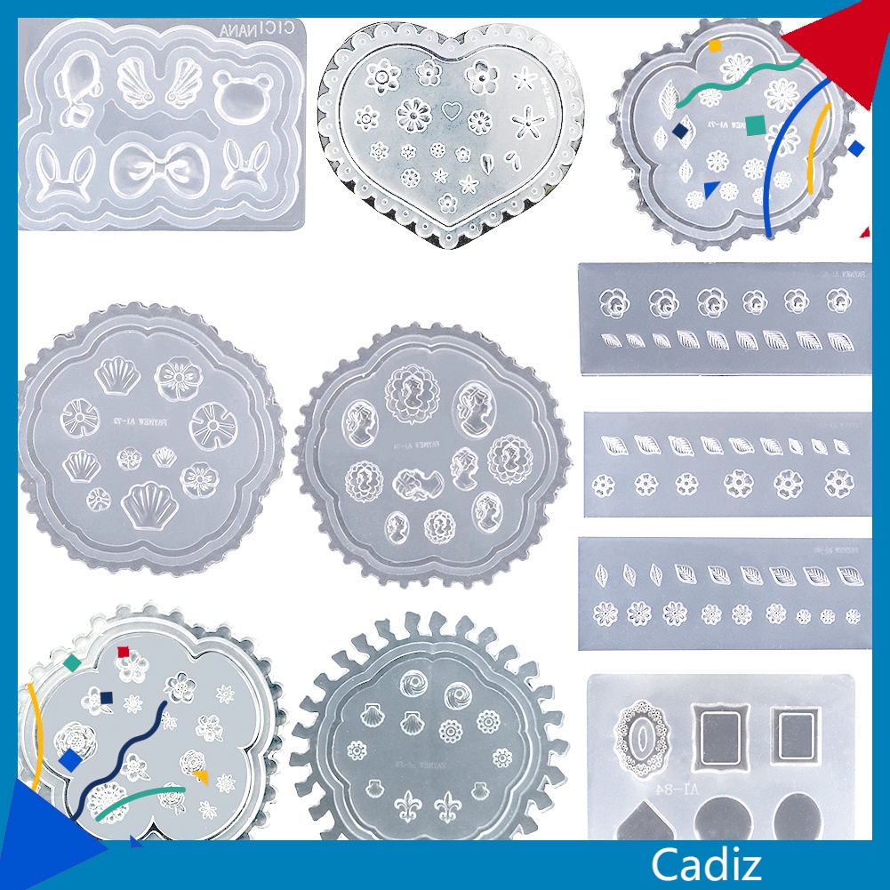 Khuôn silicone tạo hình hoa lá làm phụ kiện trang trí móng tay nghệ thuật DIY tiện lợi