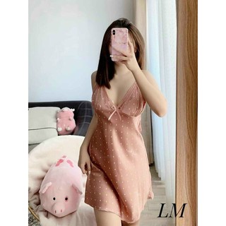 Bộ Đồ Ngủ Lụa Chấm Bi, Bộ Mặc Nhà