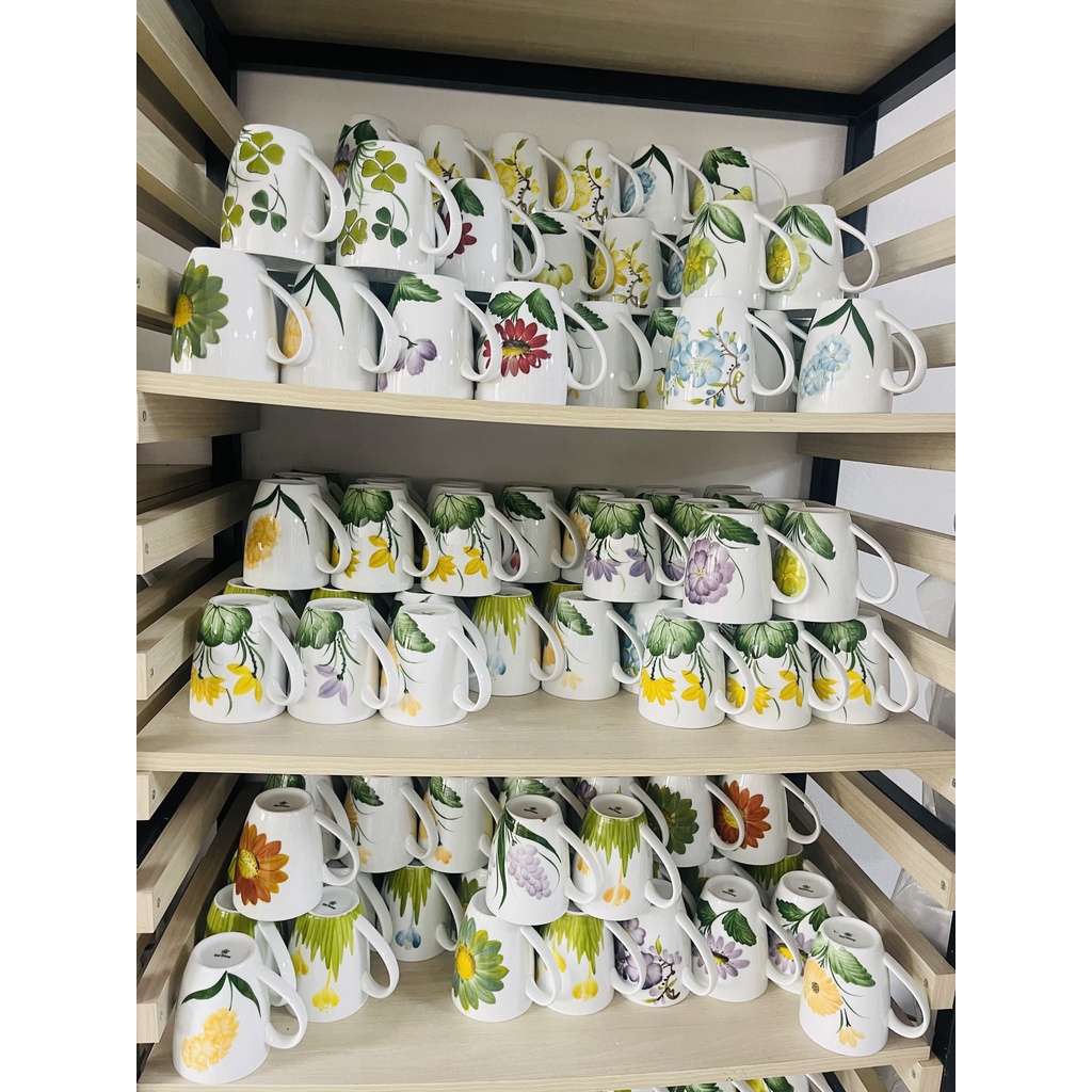 Cốc uống nước decor Cốc sứ, Ly sứ Cute, Gốm sứ Bát Tràng hàng vẽ tay 400ml