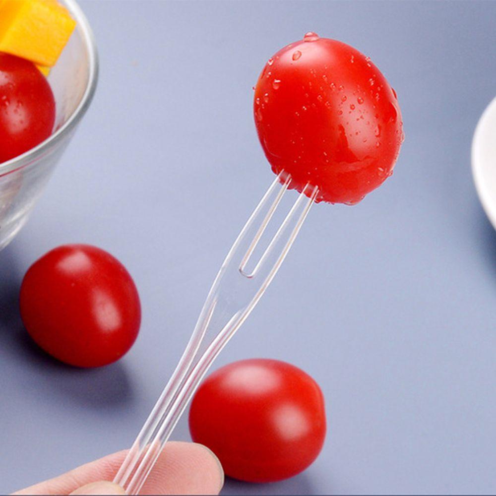 100 Nĩa Ăn Trái Cây Dùng Một Lần Trong Suốt Tiện Lợi