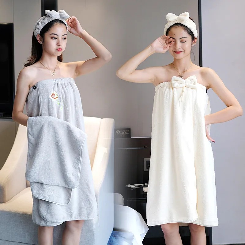 Khăn Tắm Nữ Dễ Thương Cotton Thấm Hút Tốt Áo Choàng Tắm