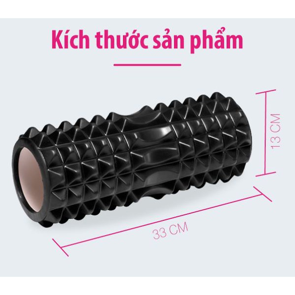 [Shopee Mall - Hàng Cao Cấp] Con Lăn Foam Roller Massage Gai 33cm Dãn Cơ Tập Gym, Yoga, Thể Hình AMALIFE