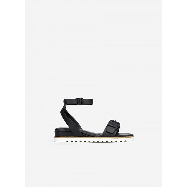 Vascara Giày Sandal Đế Xuồng Quai Phối Belt - SDX 0423 - Màu Đen