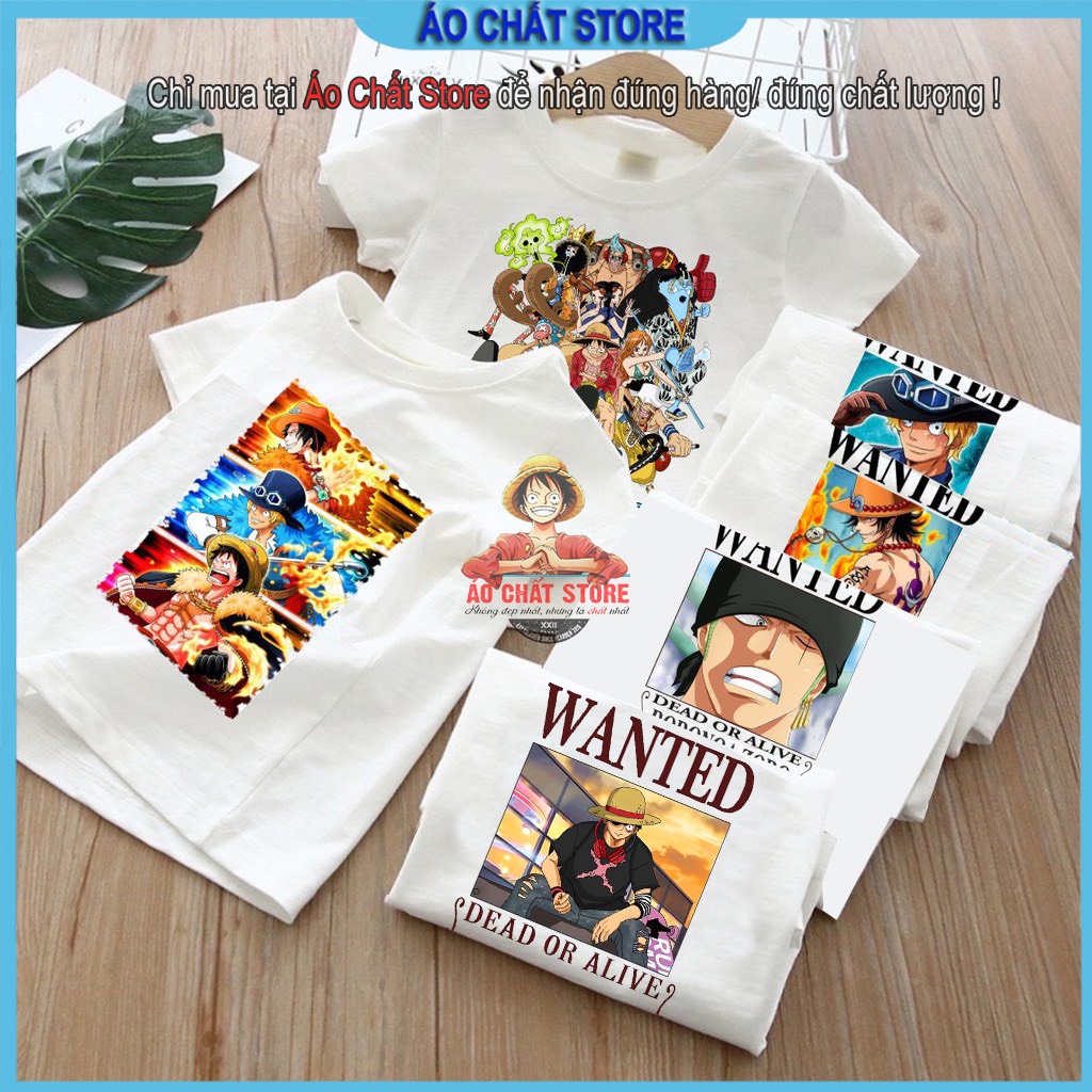 Áo One Piece Vua Hải Tặc Luffy Cho Bé Trai Bé Gái full size từ 8kg | Áo Luffy Ace Zoro Sabo Usopp Trẻ Em OP44