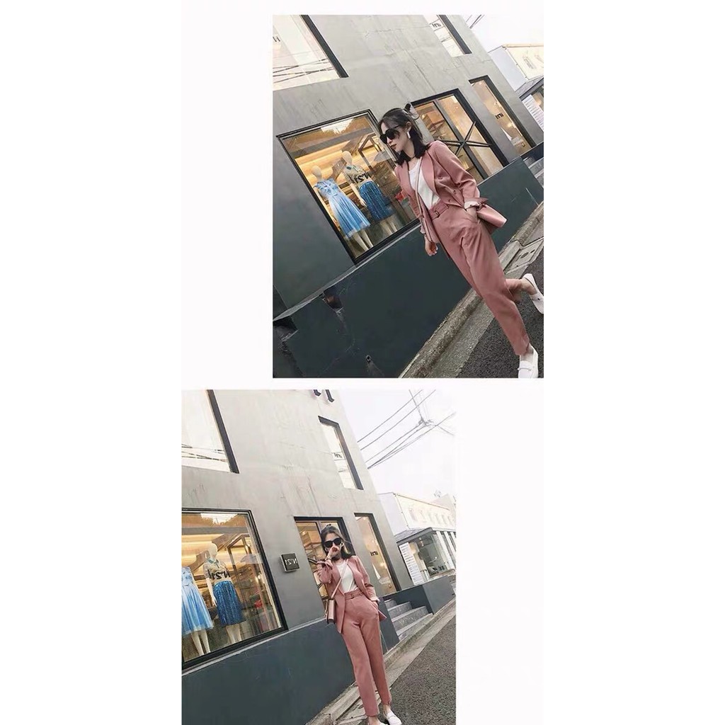 Set Blazers phong cách Hàn Quốc có 2 kiểu quần ngắn - dài (Order- sẵn Size M) | BigBuy360 - bigbuy360.vn