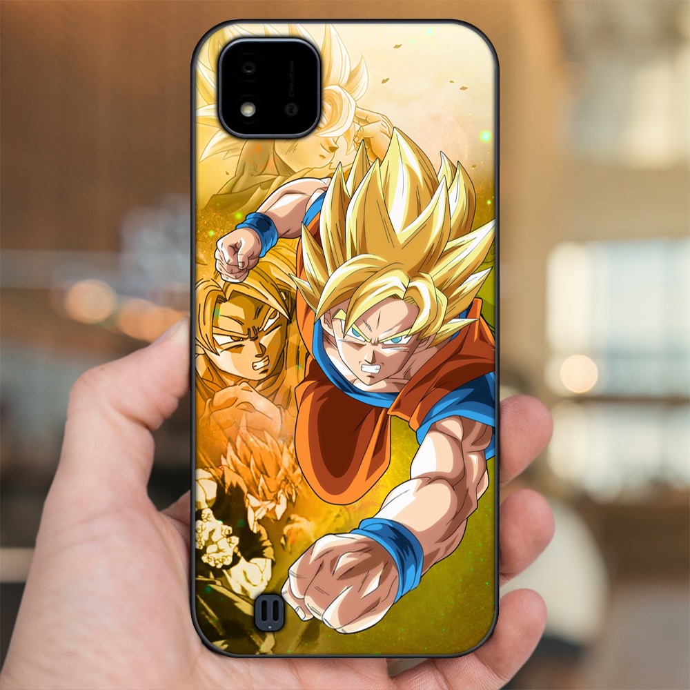 Ốp lưng Realme C11 2021, C20 viền đen in hình Goku Dragon Ball