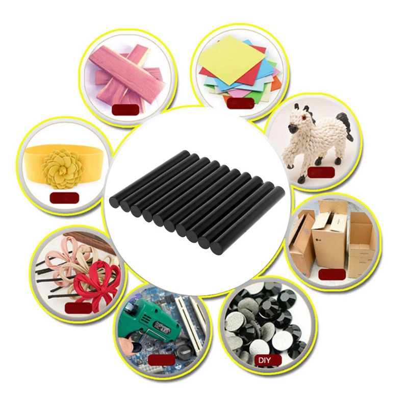 Set 10 Cây Keo Nến Màu Đen 11mm Dùng Để Sửa Chữa Đồ Chơi