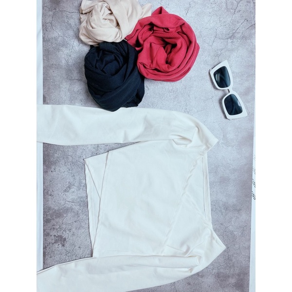 Áo Croptop Tay Dài Đắp Chéo Trễ Vai Ôm - Trơn A5151 | BigBuy360 - bigbuy360.vn