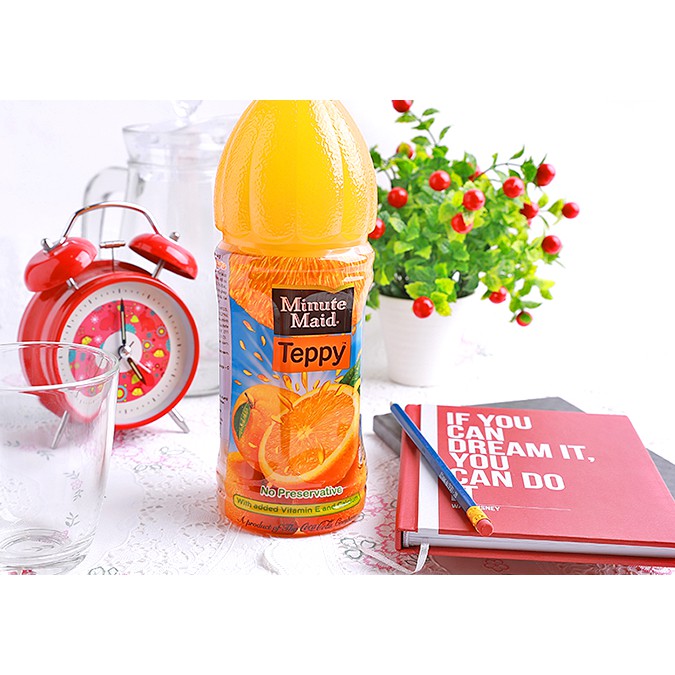 Nước cam có tép Teppy Minute Maid chai 1L