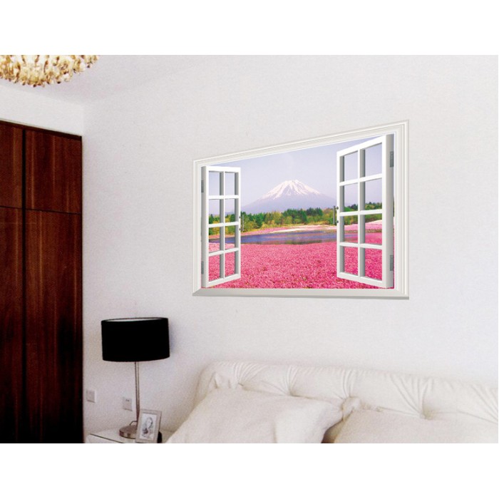 Decal dán tường Cửa sổ mùa xuân