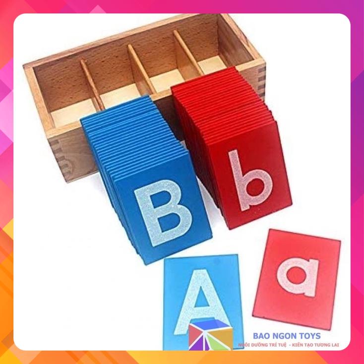 BỘ CHỮ CÁT NHÁM MONTESSORI CHỮ IN HOA VÀ THƯỜNG TIẾNG ANH (Sandpaper Letters), GIÁO CỤ MONTESSORI DẠY TRẺ ĐỌC VIẾT DG132