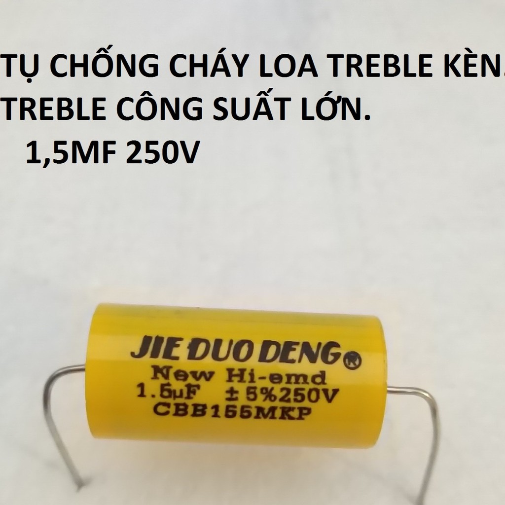 2 CON TỤ PHÂN TẦN LOA TREBLE SÂN KHẤU 1,5MF 250V - VÀNG TRÒN