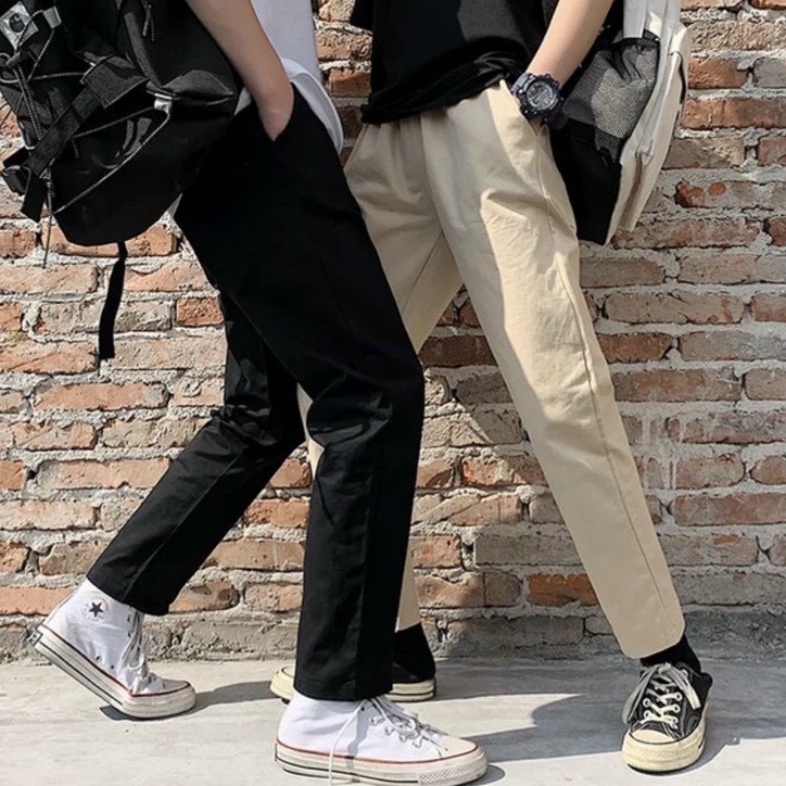 Quần Kaki Baggy Nam Nữ  Unisex Trơn Cạp Chun Dáng Dài, Ống Suông  3 Màu Chất  Đẹp TP126