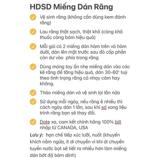 Miếng dán răng mẫu mới 2024 - dành cho mọi loại răng.