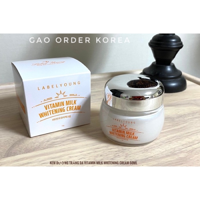 Kem dưỡng trắng da Vitamin Milk Whitening Cream của Label Young 50ml