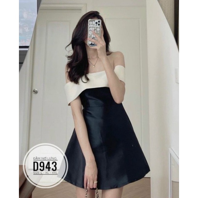 ĐẦM BIGSIZE TRỄ VAI THẮT NƠ SAU LƯNG