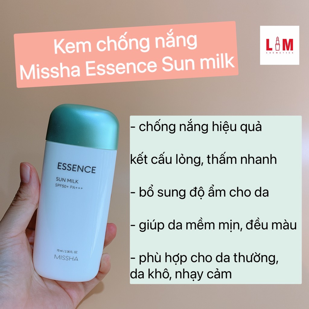 Kem chống nắng Missha All Around Safe Block Essence Sun Milk 70ml [Chính Hãng]