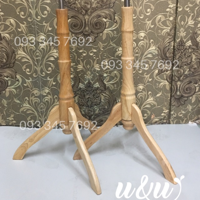 Chân gỗ manocanh xịn sò chắc chắn (kèm cây inox và pát tăng)