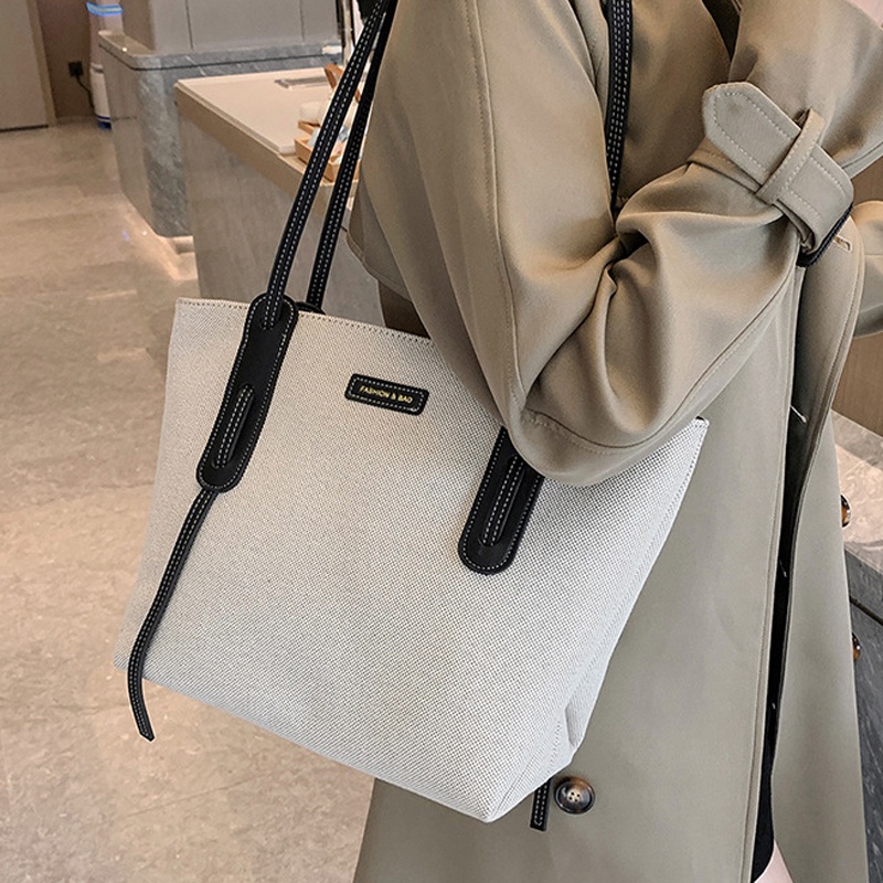 Túi tote Vải canvas Đeo Vai Phong Cách Phương Tây Thời Trang Cho Nữ
