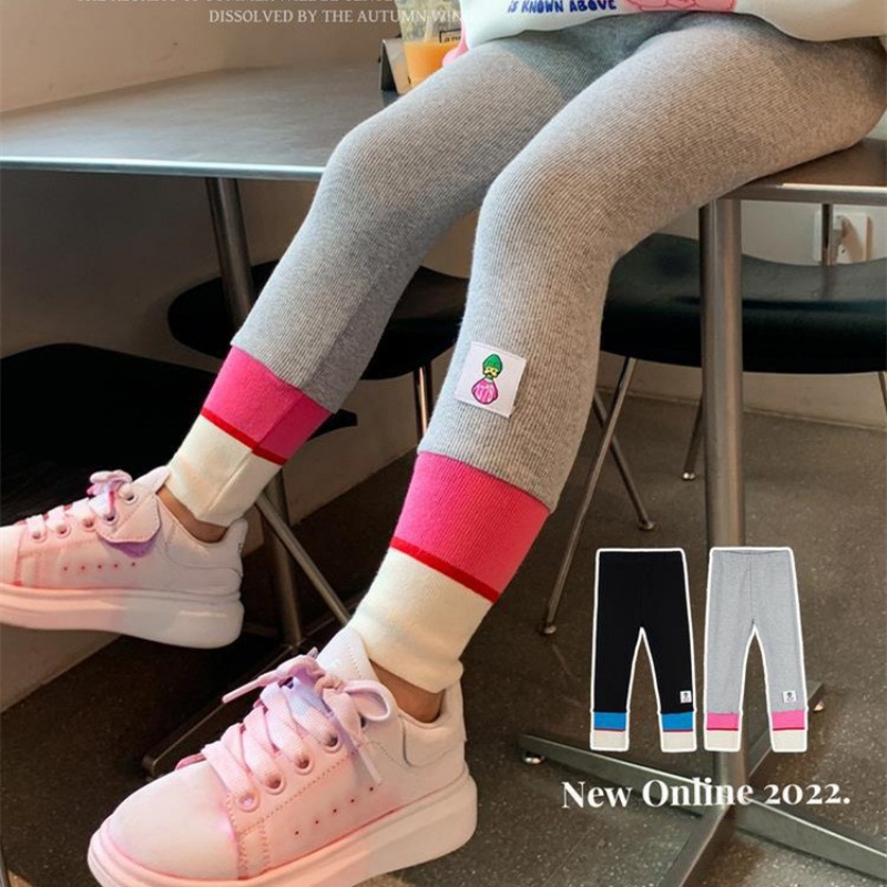 Quần Legging Lưng Cao Co Giãn Phong Cách Hàn Quốc Cho Bé Gái