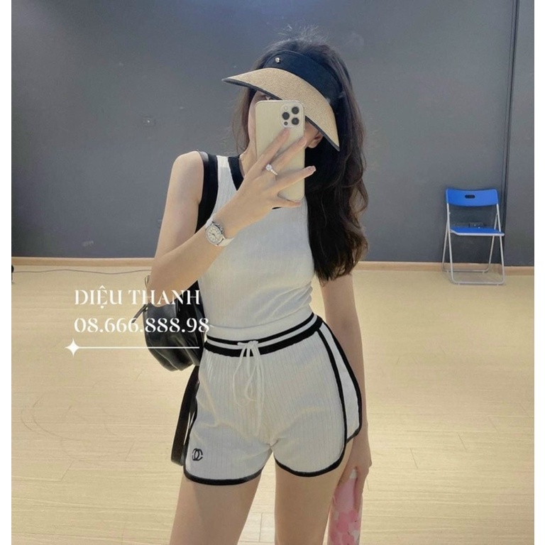 Bộ sát nách dáng thể thao mặc nhà đi tập siêu hot free ship