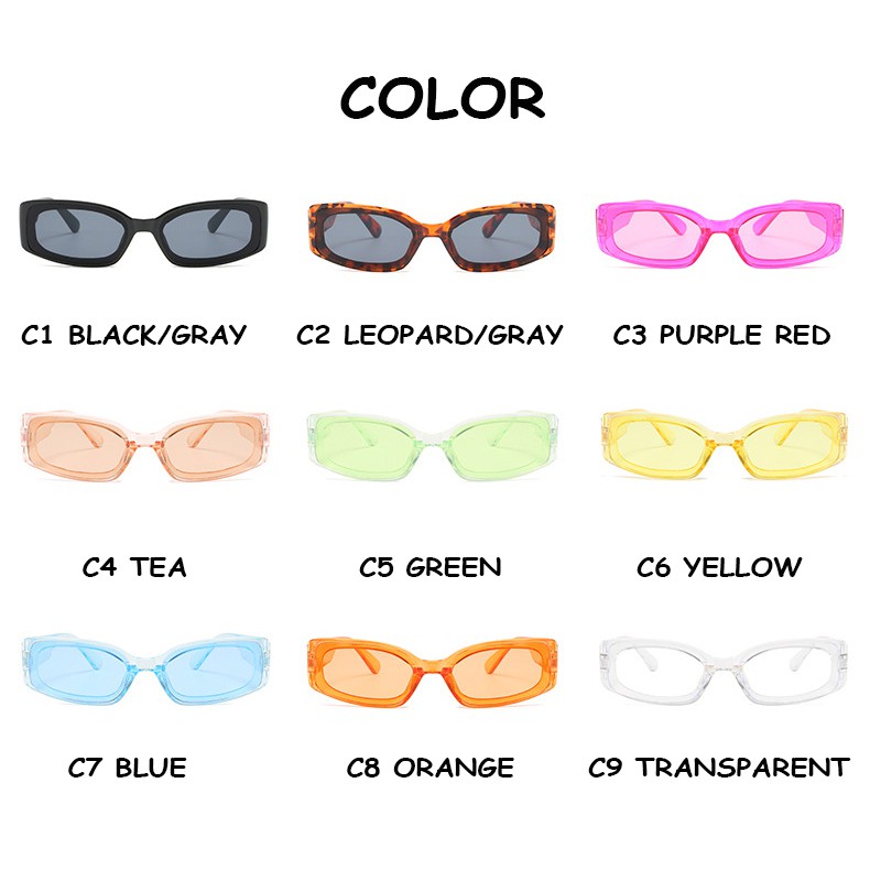 Kính râm thời trang gọng chữ nhật phong cách hip hop cá tính cho cả nam và nữ