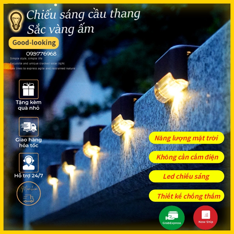 Đèn LED SOLAR chiếu sáng gắn bậc cầu thang sử dụng năng lượng mặt trời dùng trang trí Decor tiện dụng MOXI.
