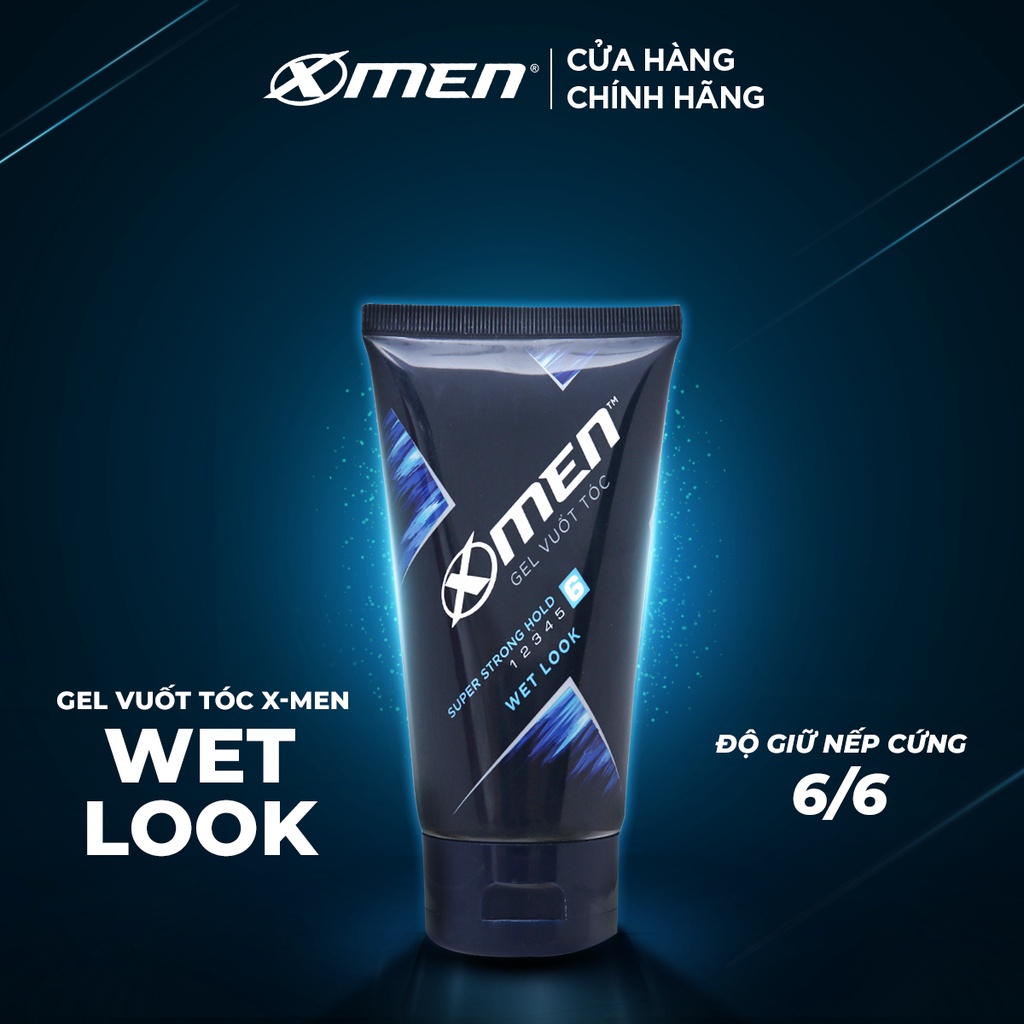 Gel vuốt tóc X-men Siêu cứng & bóng tóc 150g - Super Strong Hold Wet Look