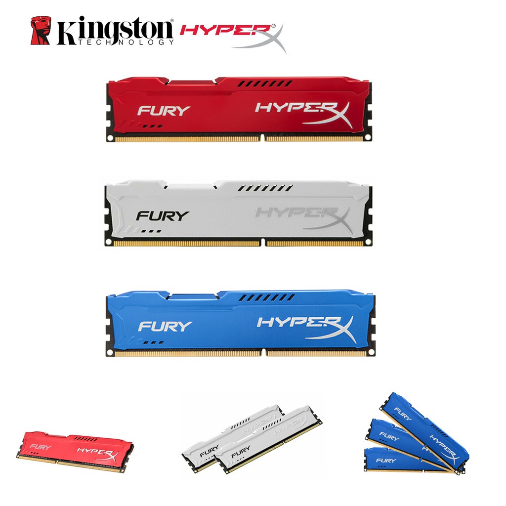 - RAM PC DDR3 Kingston HyperX FURY 4GB/8GB bus 1600/1866MHz màu Blue,Red - Hàng mới - BH 36 tháng 1 đổi 1