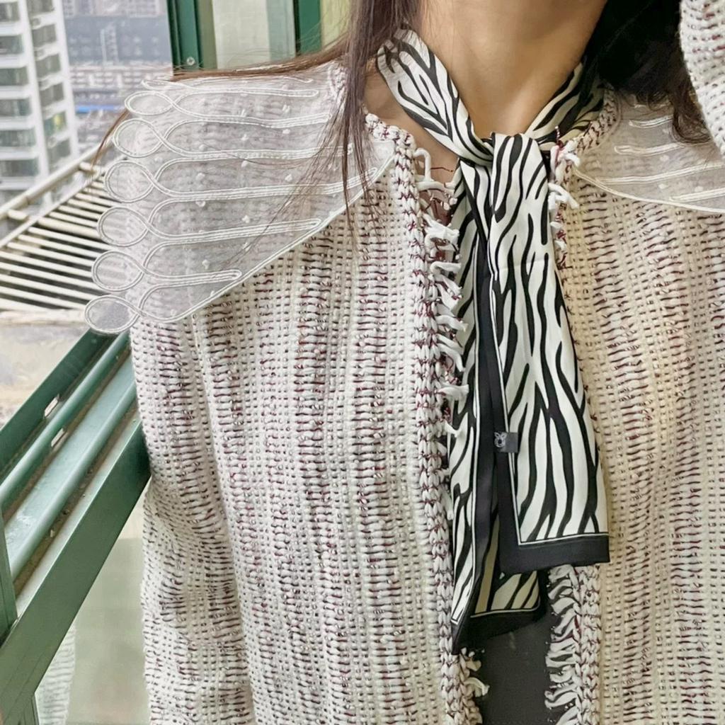 Khăn quàng cổ/ buộc tóc cotton thiết kế phong cách cổ điển thanh lịch kiểu Pháp cho nữ tiện dụng