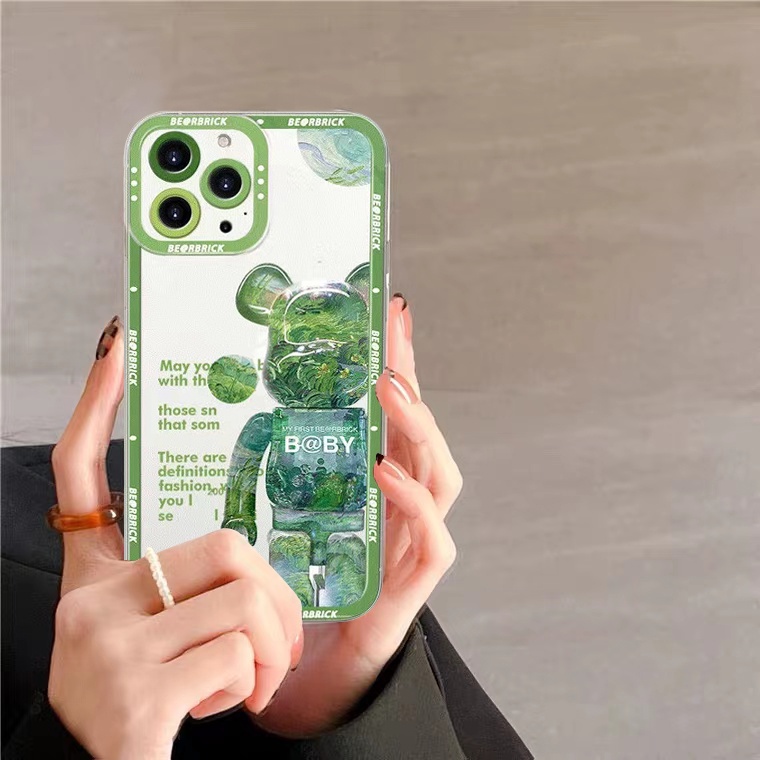 Mới Ốp Điện Thoại Silicon Mềm Trong Suốt Hình Gấu Dễ Thương Cho iPhone 13 12 11 Pro Max X XR Xs Max 8 PLUS 7 6S 6