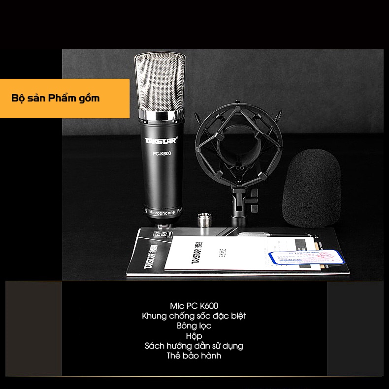 Mic Thu Âm TAKSTAR PC-K600 hát karaoke, livestream, bán hàng, BẢO HÀNH  CHÍNH HÃNG 12 THÁNG