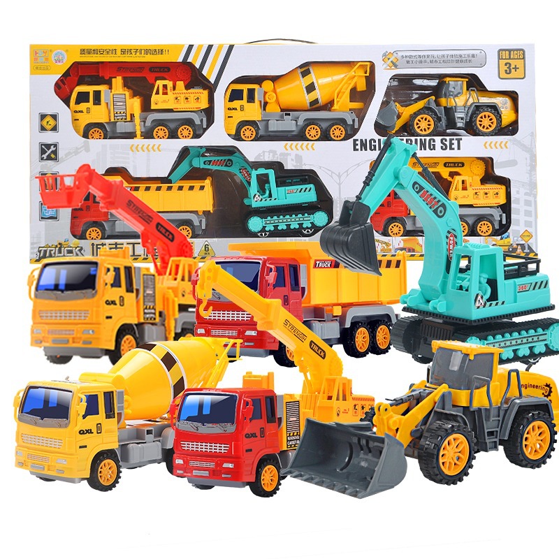 Bộ Đồ chơi 6 ô tô xe tải,xe công trình xây dựng cỡ lớn trẻ em