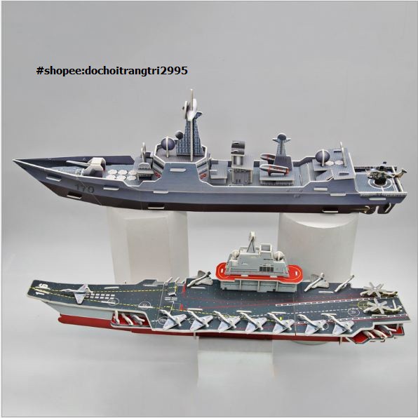 Mô hình 3D giấy tự lắp ráp- Đồ chơi sáng tạo - Đồ chơi thông minh-Tàu chiến lớn nổi tiếng.