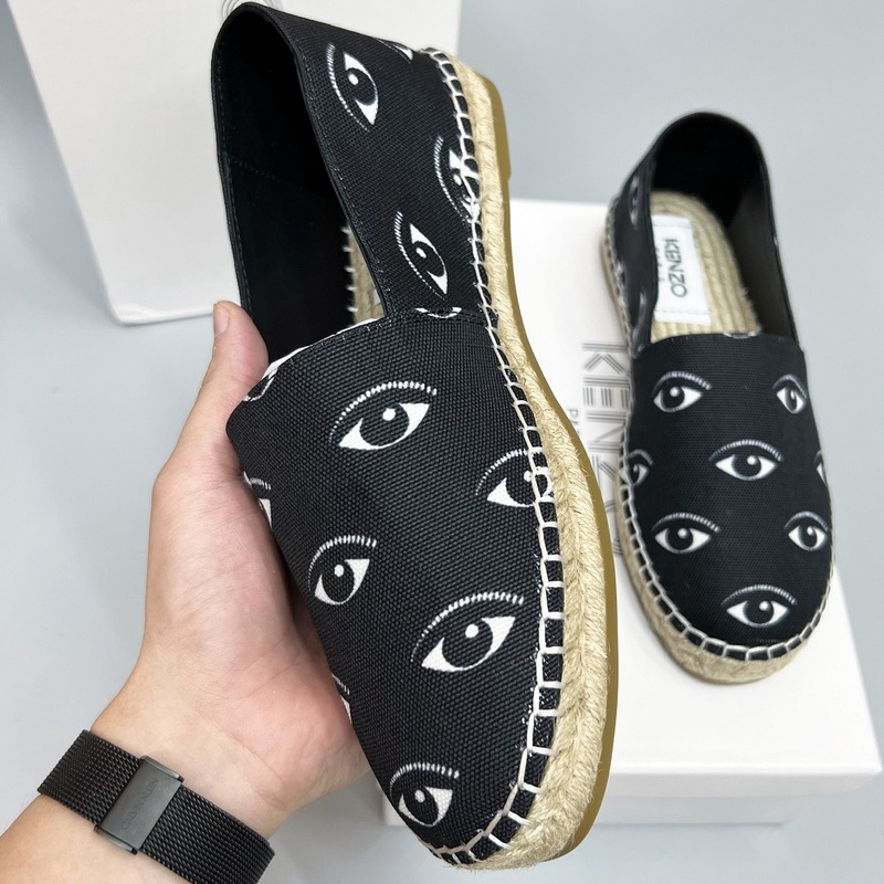 Giày Slipon Kenzo đế cói dệt họa tiết mắt LA