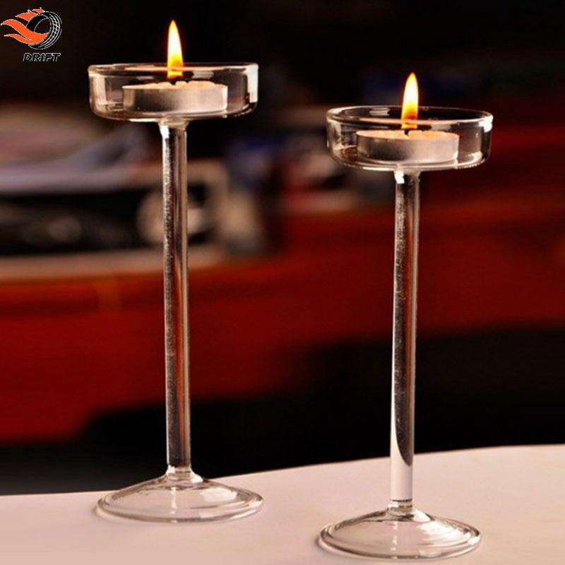 🪔Valentine's Day Romantic Tall Glass Candle Holder Transparent Nordic Creative Wedding Table Candle Utensils