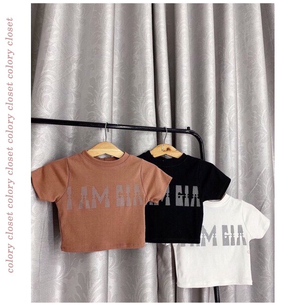 Áo croptop in chữ i am gia siêu hot hit - Colory  shop