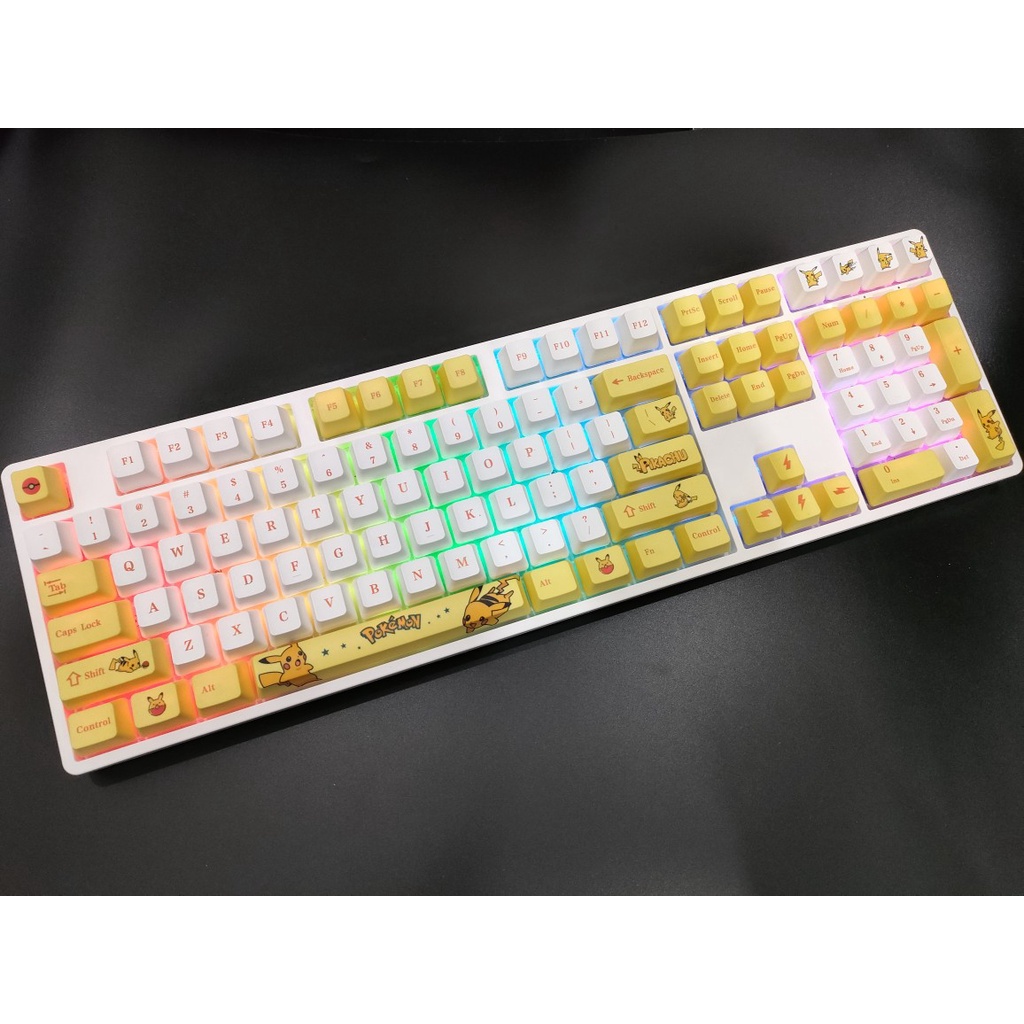 Bộ Keycap chất liệu PBT Gundam, Sakura Dye-sub mix màu nút bàn phím cơ phù hợp nhiều bàn phím layout phổ thông