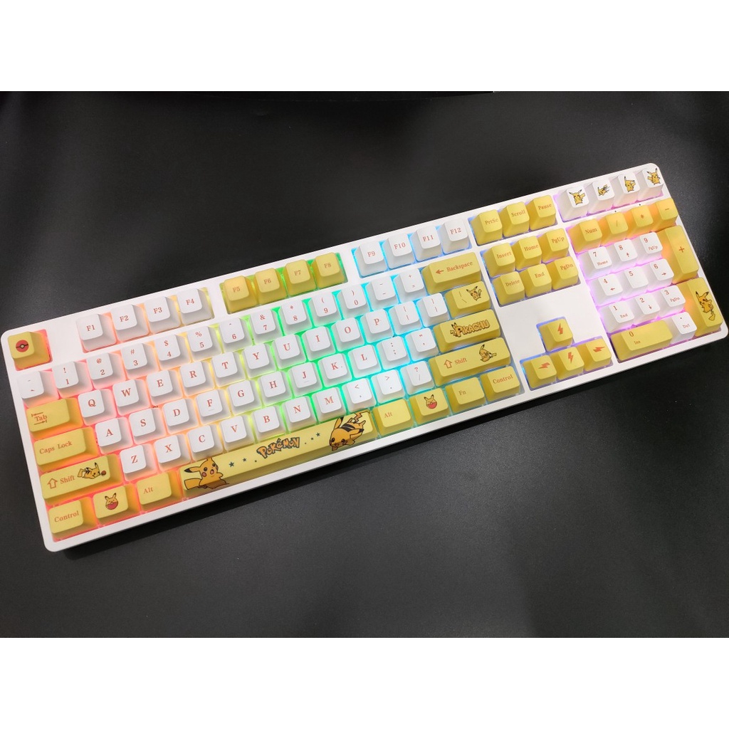 Bộ Keycap chất liệu PBT Gundam, Sakura Dye-sub mix màu nút bàn phím cơ