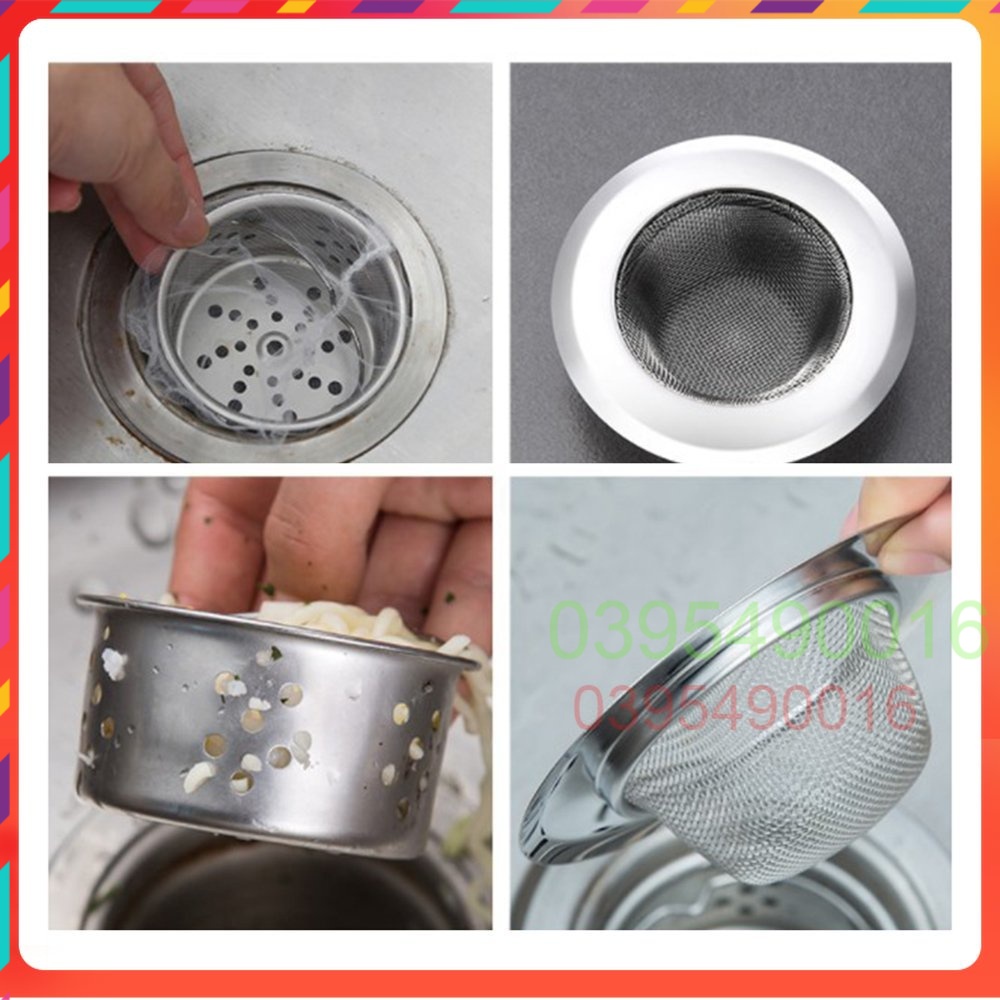 Miếng Lọc Rác Bằng Thép Không Gỉ Cho Bồn Rửa Chén Cao Cấp Chất Liệu INOX Lưới Lọc Rác Bồn Rửa Bát, Nhà Vệ sinh WC...