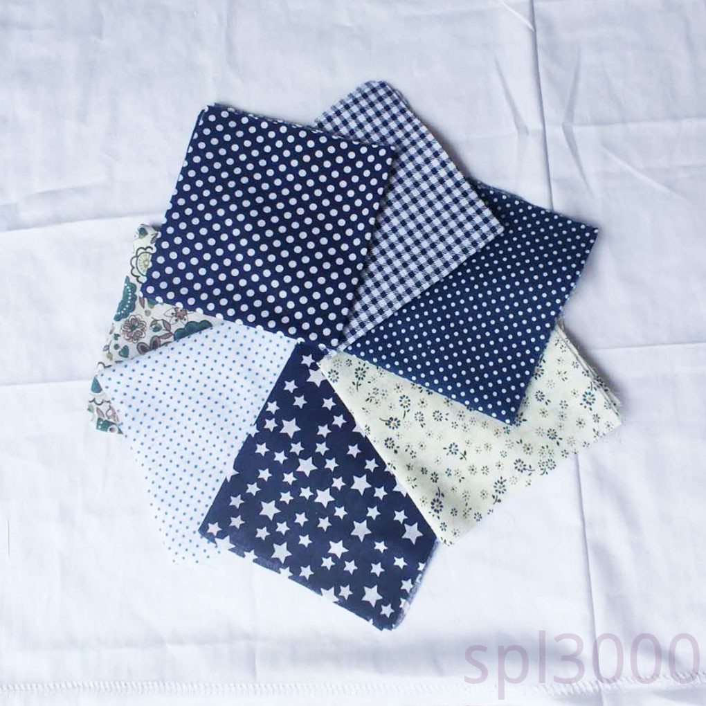 Set 7 Tấm Vải 25x25cm In Họa Tiết Xinh Xắn Dùng Để May Vá