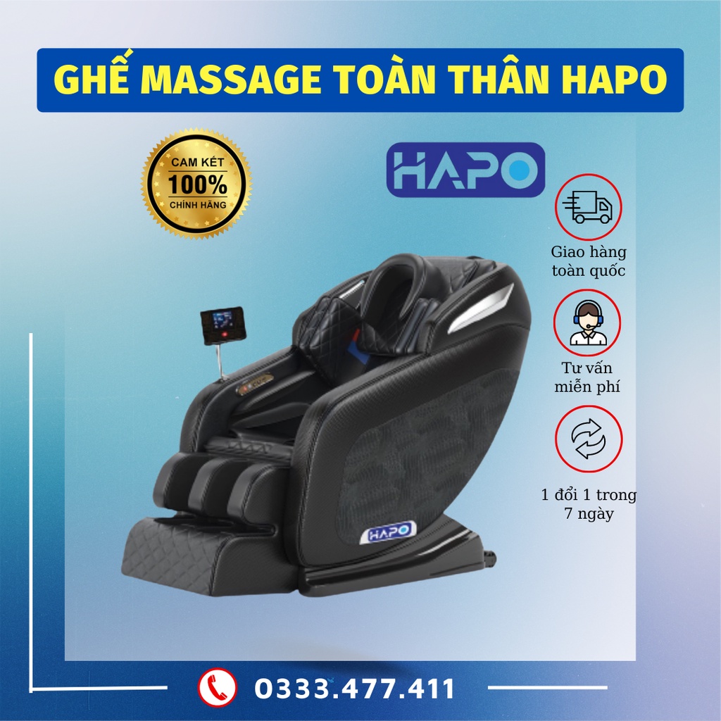 Ghế Massage Toàn Thân Hapo Chăm Sóc Sức Khỏe Trị Liệu, Ghế Mát Xa Công Nghệ 3D Cao Cấp Chính Hãng