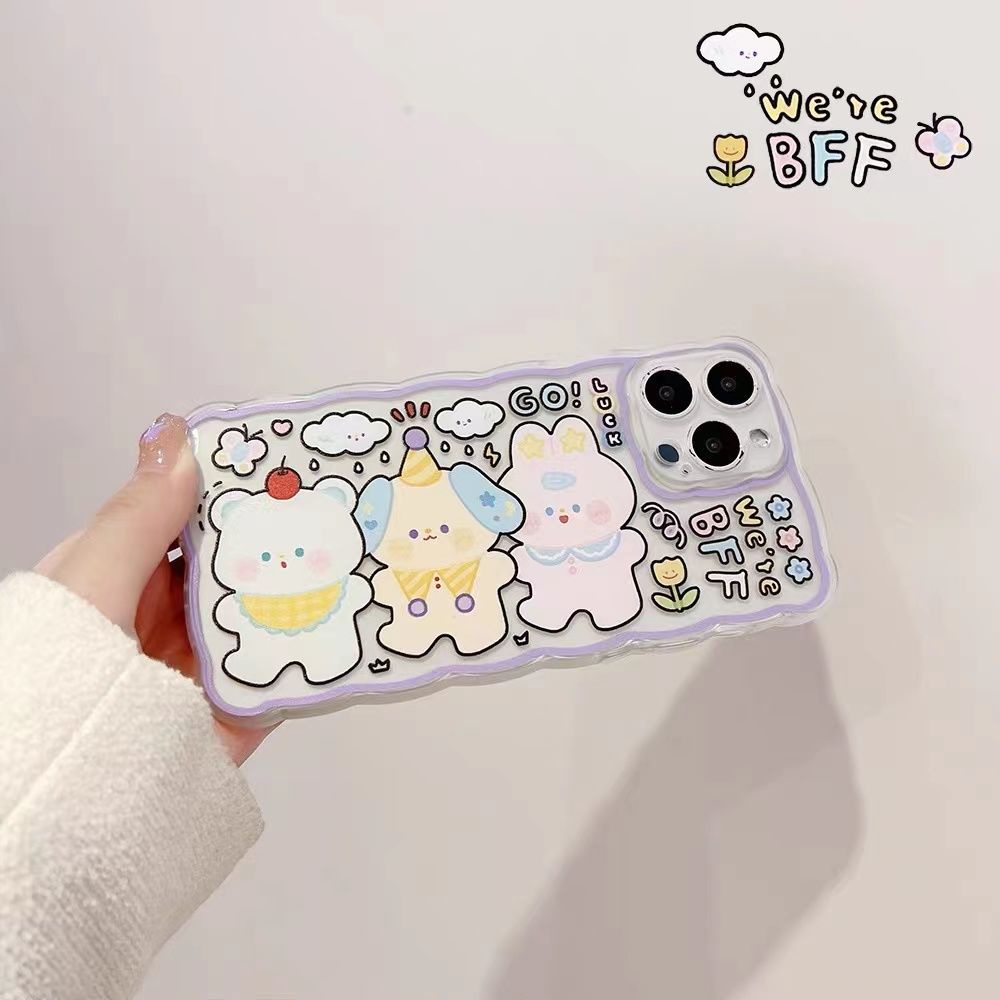 Ốp Điện Thoại Silicon Mềm Trong Suốt Chống Sốc Dễ Thương Cho IPhone 12 13 SE2020 6 6S 7 8 Plus X XS XR 11 Pro Max