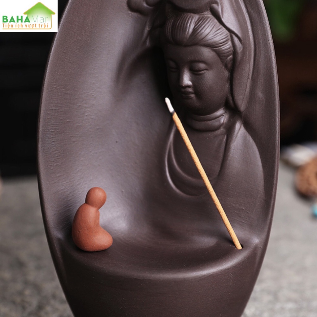 THÁC KHÓI TRẦM HƯƠNG CHẢY NGƯỢC PHẬT BÀ QUAN ÂM BỒ TÁT HIỂN LINH "BAHAMAR" Sáng tạo vẻ đẹp với phong cách điêu khắc,