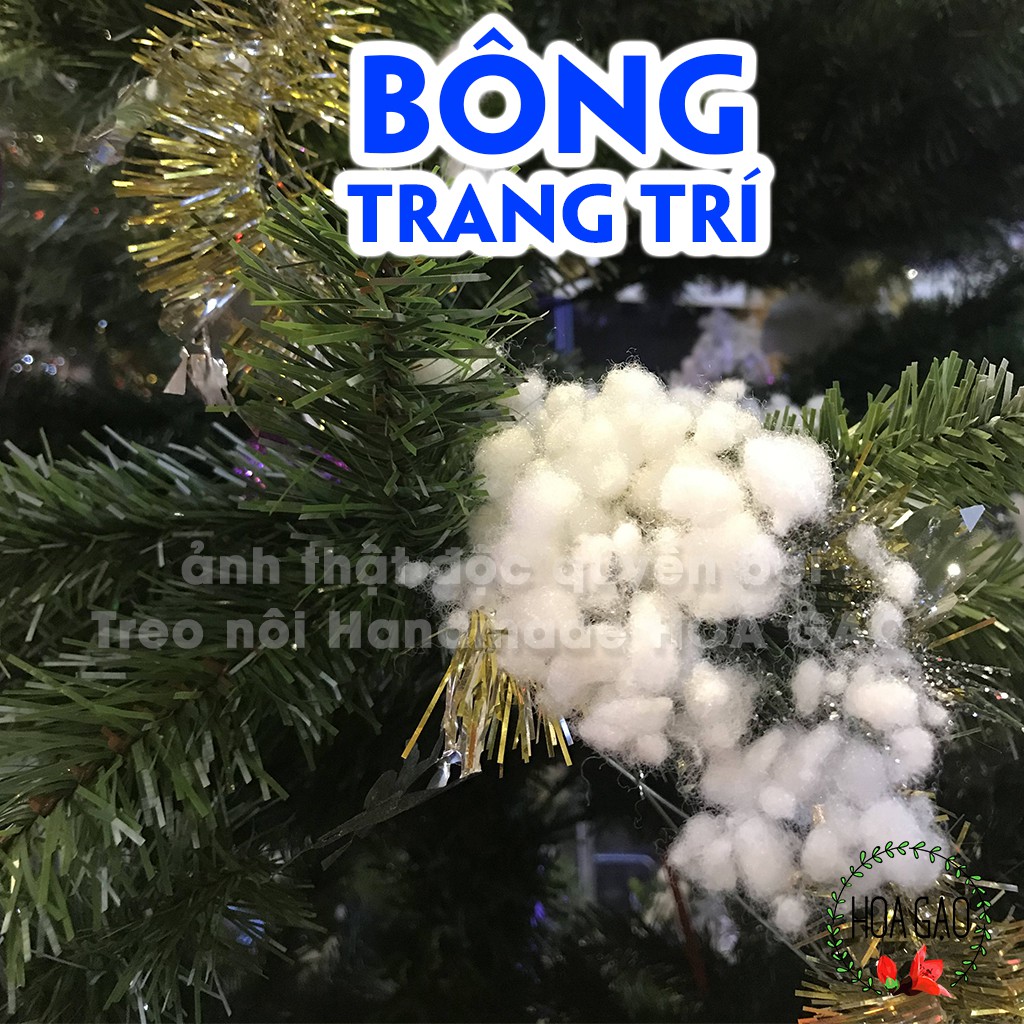 Bông gòn trang trí noel, bông giả tuyết mây giả 1kg HOA GẠO GGK1 trắng, đàn hồi tốt giá rẻ