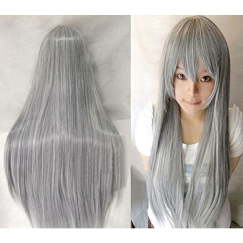 Tóc Giả Thẳng Dài 80CM Bằng Sợi Tổng Hợp Màu Hồng / Vàng Lá Kháng Nhiệt Dùng Hóa Trang