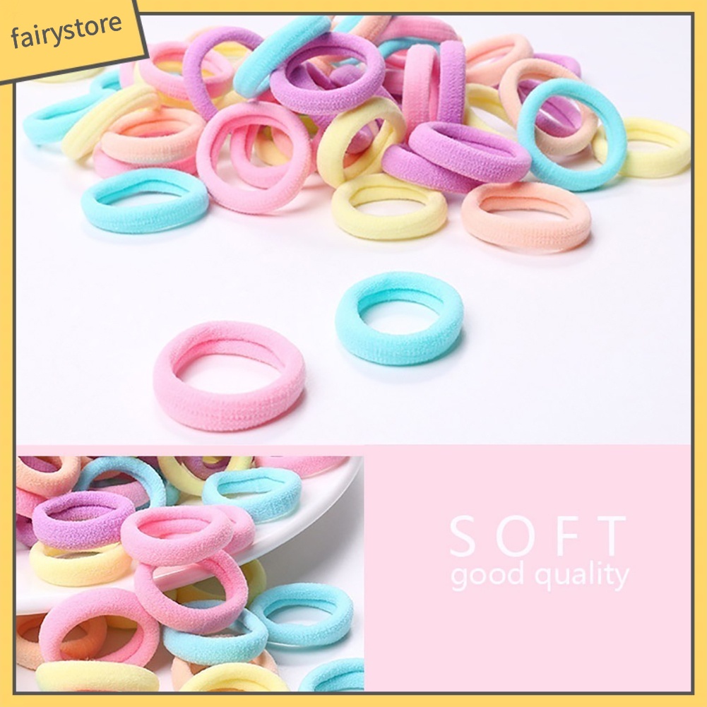 Set 100 Dây Cột Tóc Nhiều Màu Cho Bé Gái