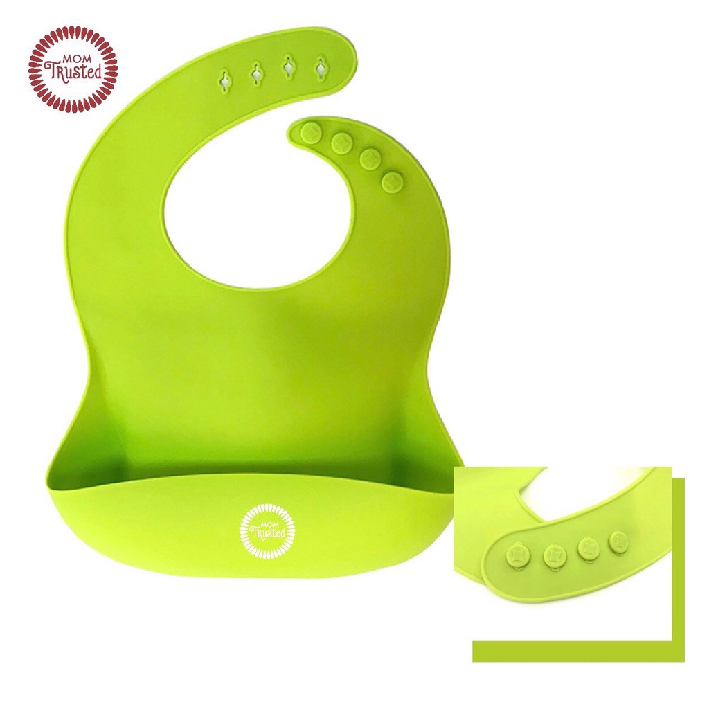 Yếm Máng Ăn Dặm Cho Bé MOM TRUSTED Chất Liệu Silicon Siêu Mềm Nhẹ Và An Toàn Cho Bé