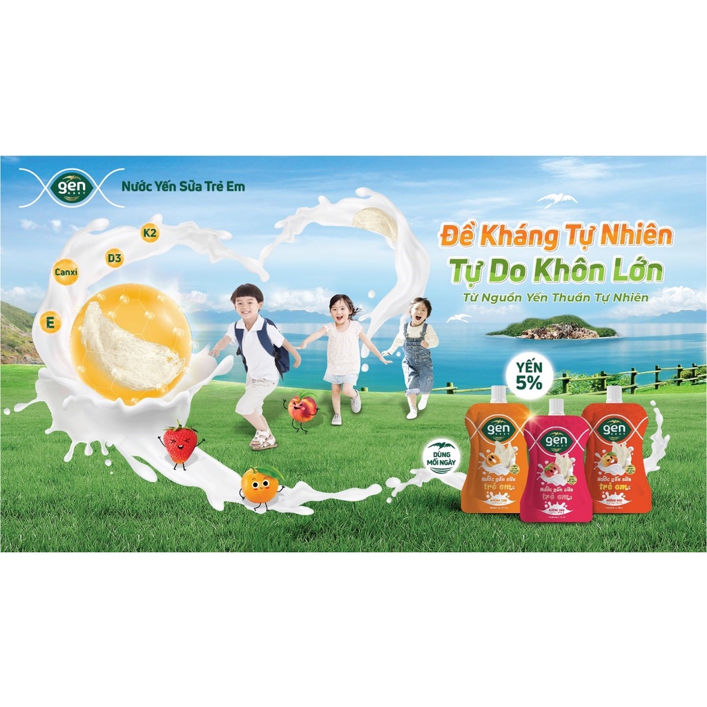 Combo 3 túi nước yến trái cây Gennest