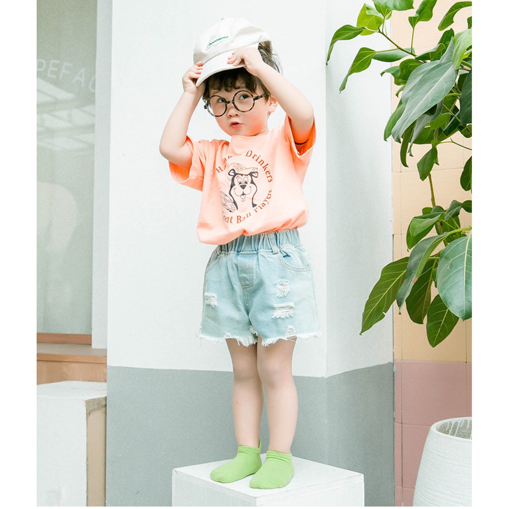 ST004 - Set 5 đôi tất cho bé cổ ngắn thuê hình khủng long sz 1-8T